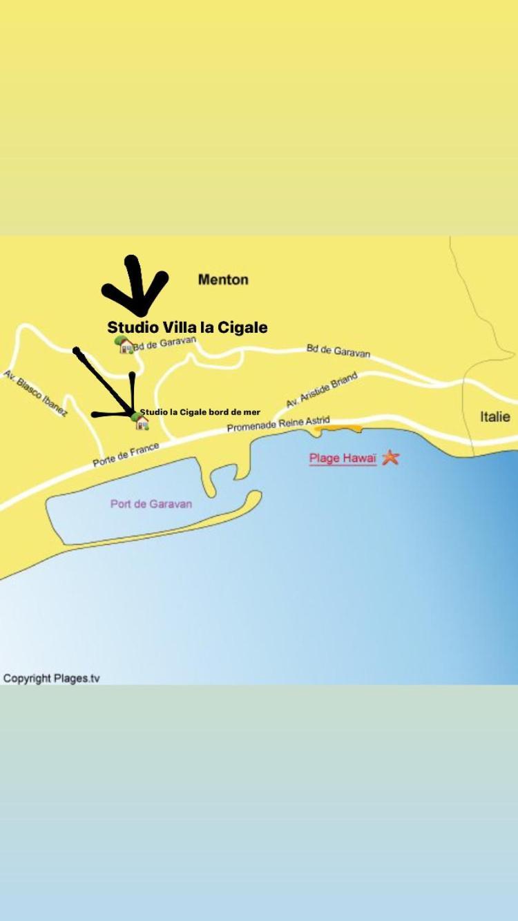 Studio La Cigale Bord De Mer Ментона Экстерьер фото